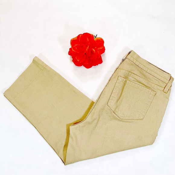NYDJ Pants - NYDJ Kaki Tan Crop Jeans Size 12 Like New